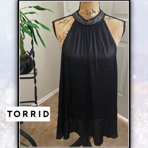 TORRID Satin Beaded Halter Top #T71223z